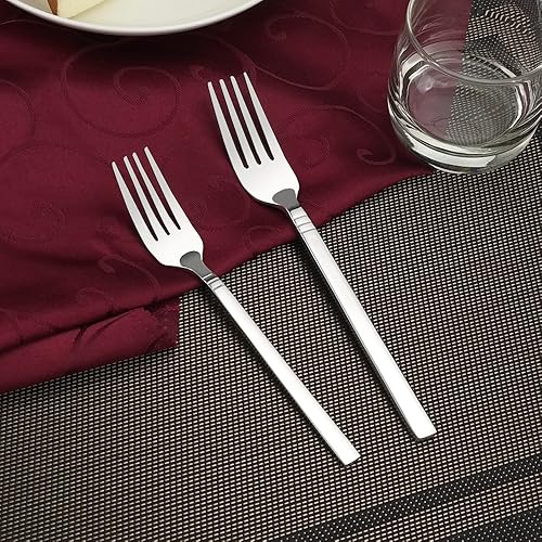 Miniatura 4 de Fiazony Juego de cubiertos de 30 piezas, cuchillo tenedor, cuchara de acero inoxidable, cubiertos de servicio para 6