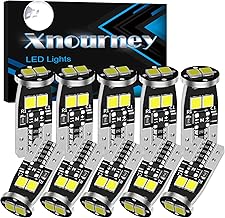 Xnourney 194 Ampoules LED, 168 501 W5W T10 Ampoules LED Canbus sans erreur pour dôme de voiture, carte, porte, coffre de courtoisie, feux de plaque d'immatriculation, blanc 6500 K (lot de 10)