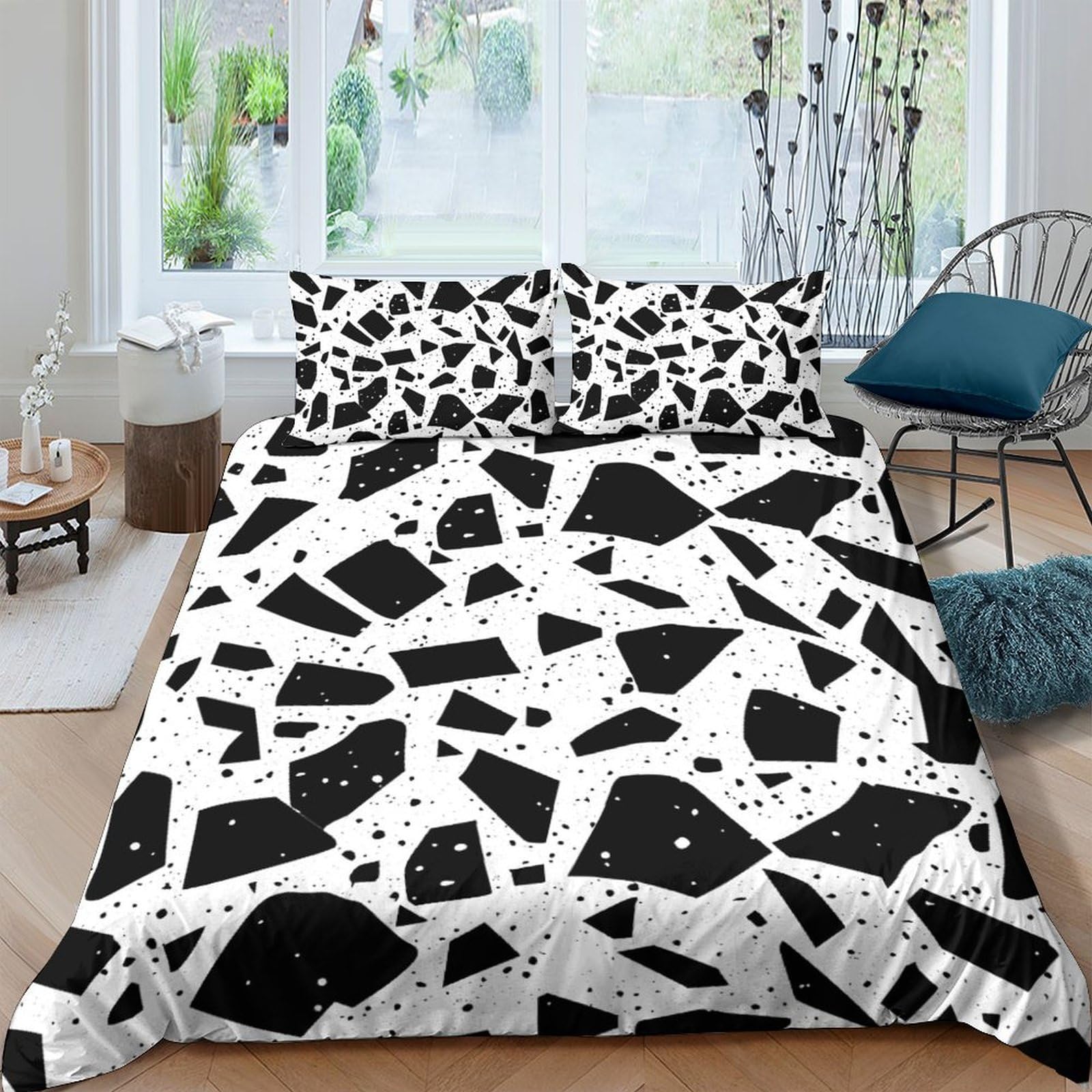 Housses de couettes respirante 200x200cm contre la chaleur ensemble de literie stripes 3D
