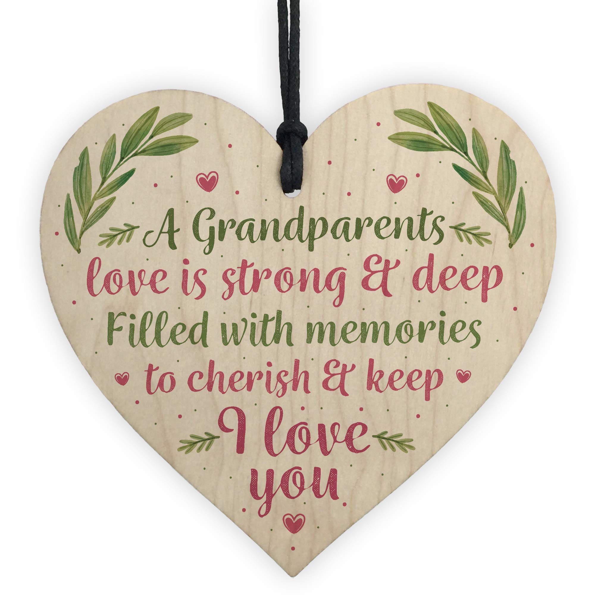 Red Ocean Gifts For Grandad Nan Mum Dad Mummy Daddy Gifts Wooden Heart Thank You Plaque