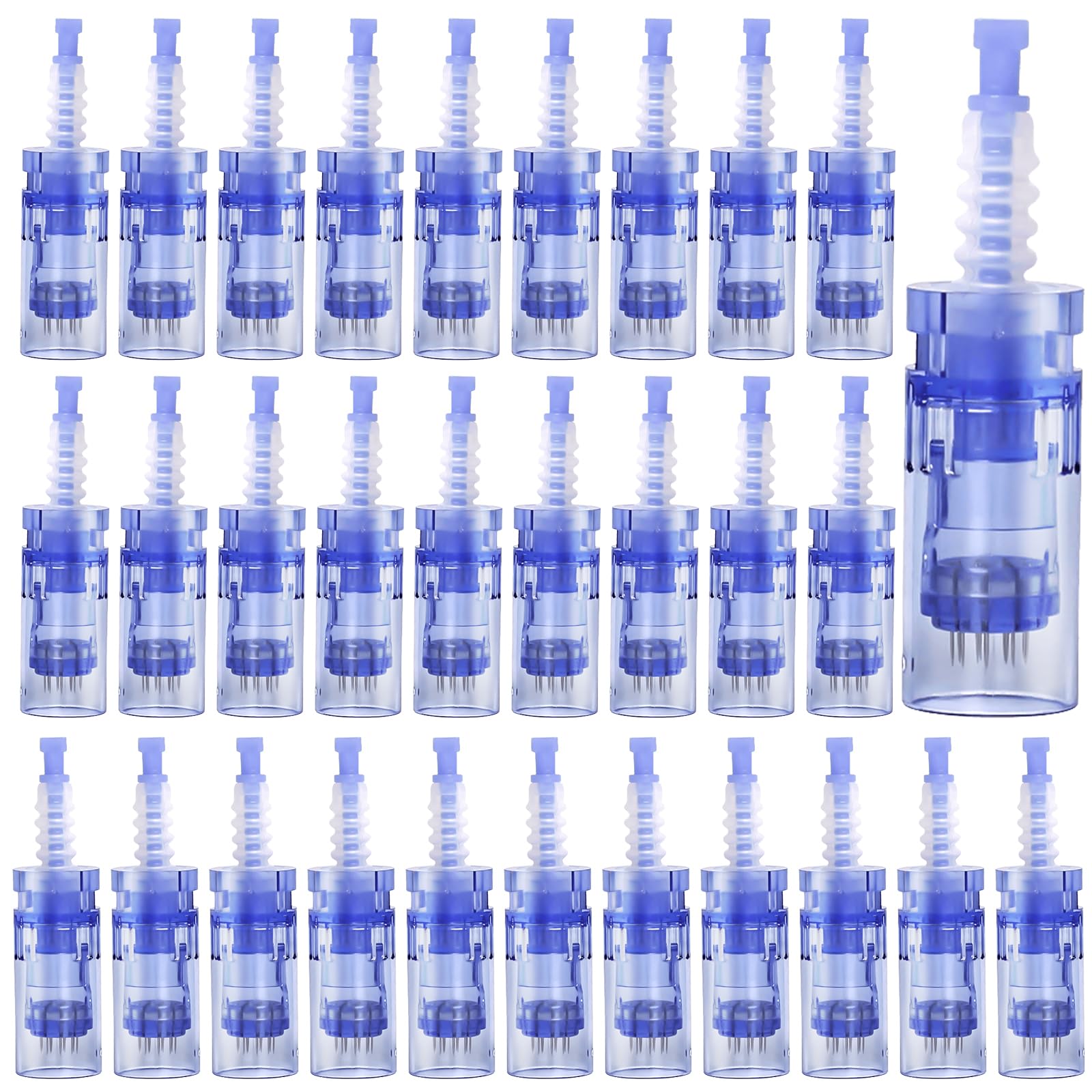 Vaileal 30 pezzi Microneedling: 12 pin Aghi di ricambio Derma Pen Micronago, Micro Electric Dermapen per la rimozione del dispositivo di acne, cicatrici e pieghe