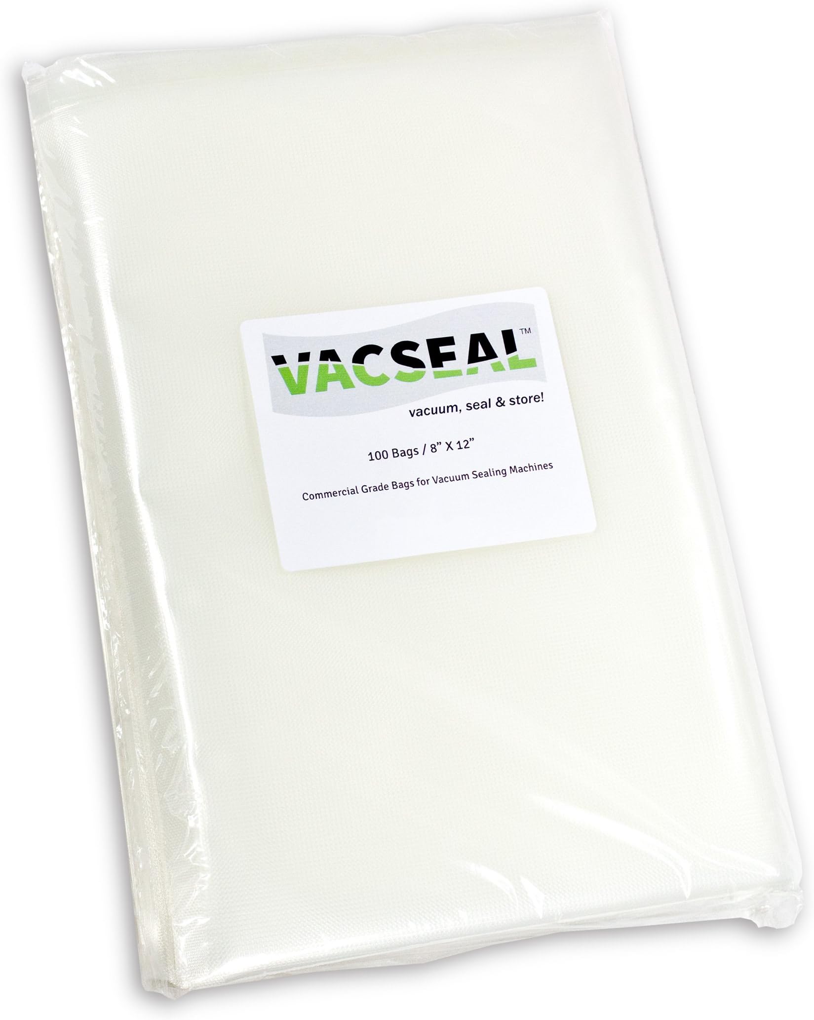 VacSeal 8" x 12" Commercial Grade Vacuum Sealer Food Saver Bags, 100-count