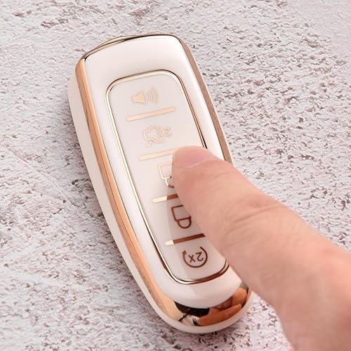 Miniatura 2 de ELOHEI Funda para llavero Ford C-Max Edge Escape Expedition Explorer Flex Focus Taurus Lincoln MKS MKT MKX Premium TPU suave 360 grados protección