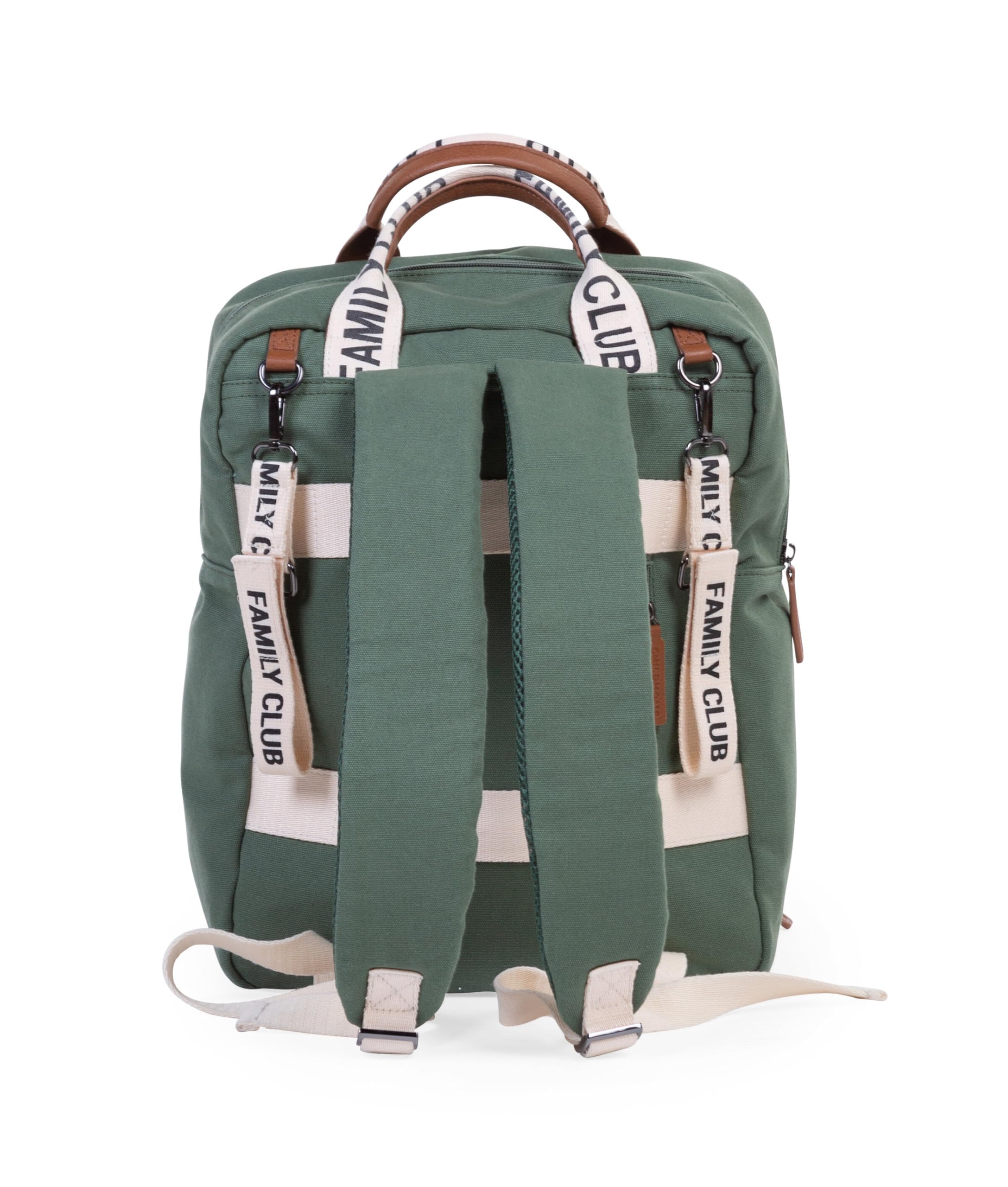 CHILDHOME, Sac à dos à langer Family Bag Club, Grande capacité, Multifonctionnel, Tapis à langer inclus, 11 Compartiments, Pochettes Isothermes, Passage Trolley-valise, Accroche Poussette, 20.5L, Vert