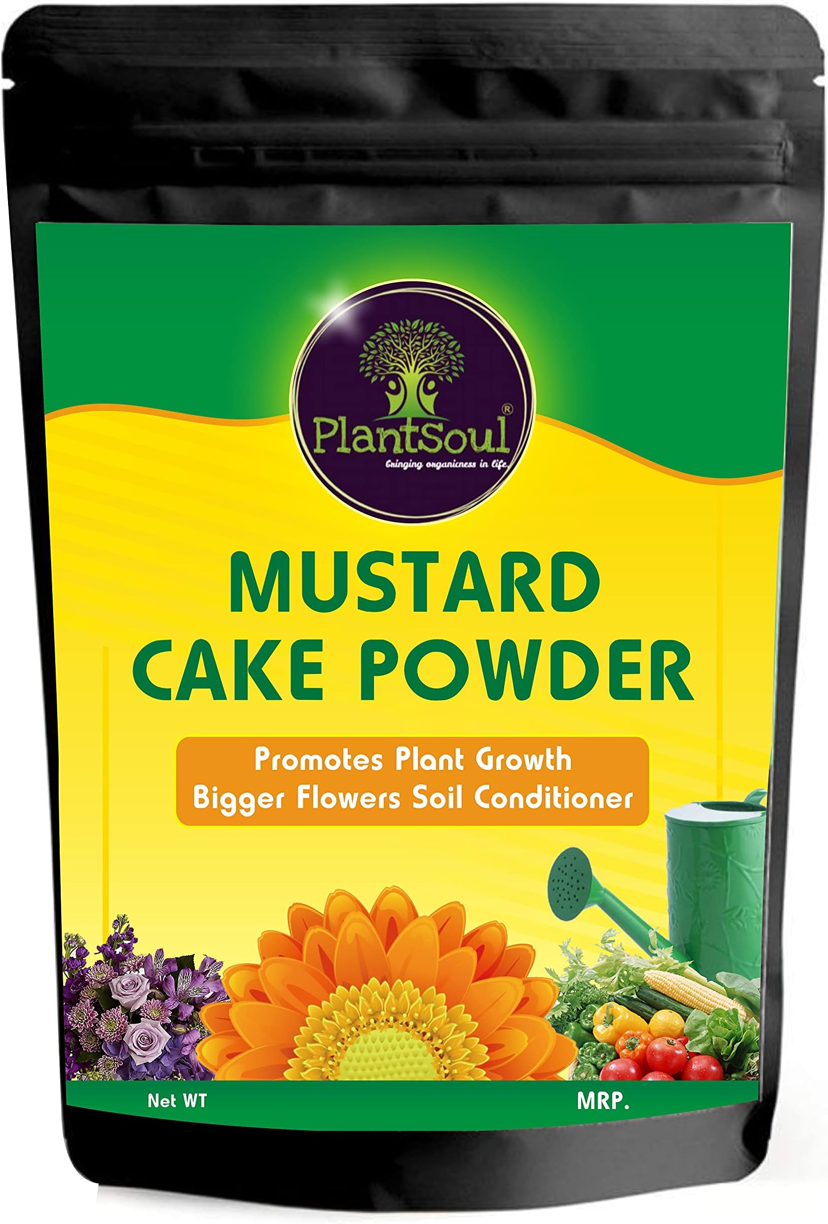 Plantsoul Mustard Oil Cake Powder 5 Kg - for Healthy Plants and Soil I Ideal for Home and Terrace Gardens I - Resealable Zipper Pouch