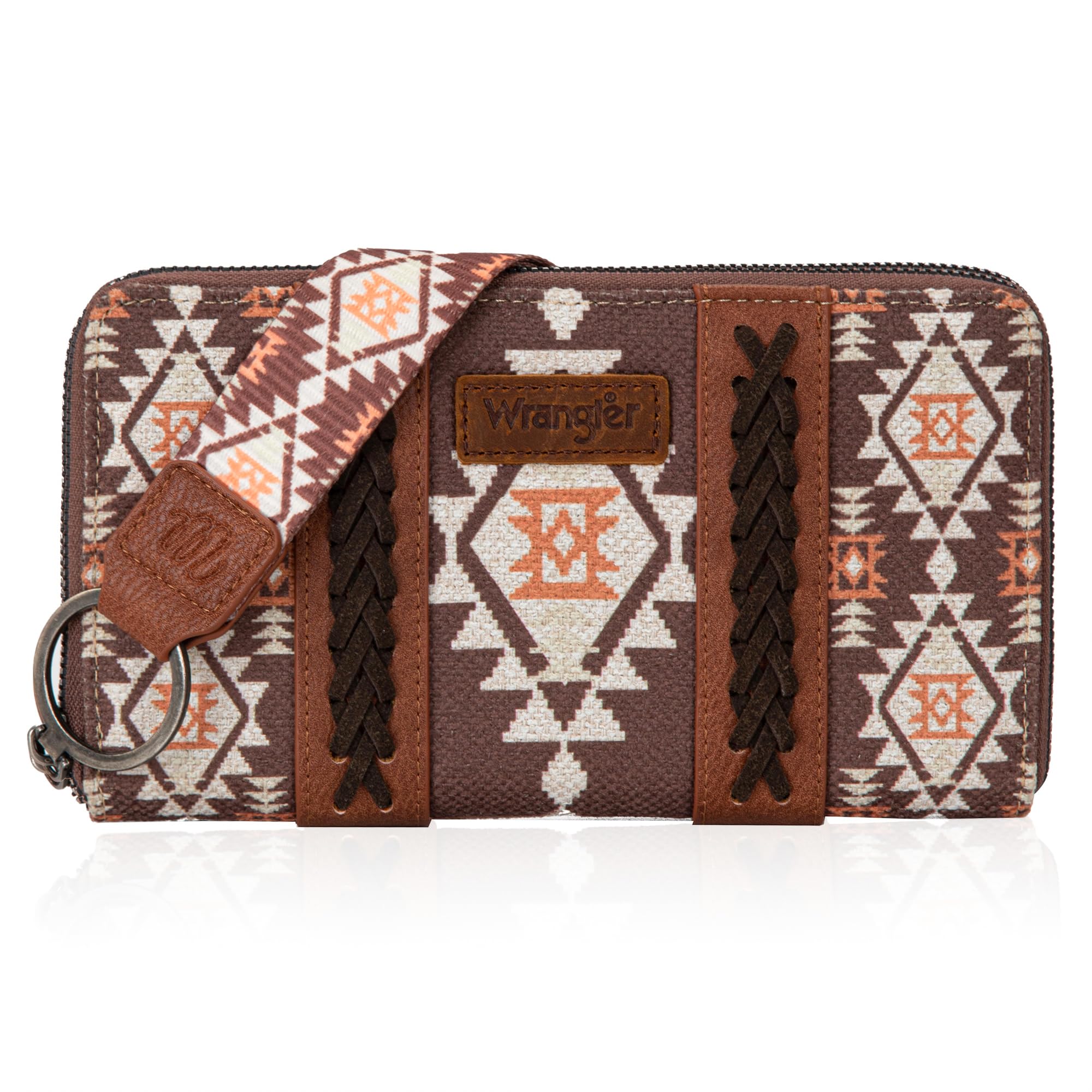 Wrangler Wallet Purse for Women Western Aztec Clutch Wristlet Wallet with Credit Card Holder