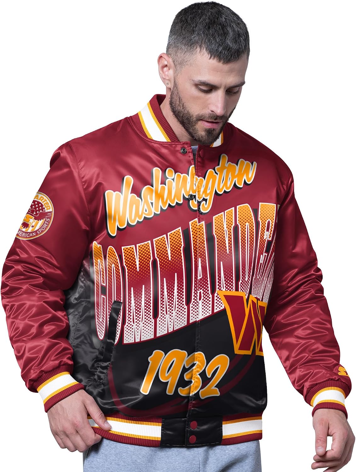 STARTER Men's NFL Pass Rush Varsity Full-Snap Jacket