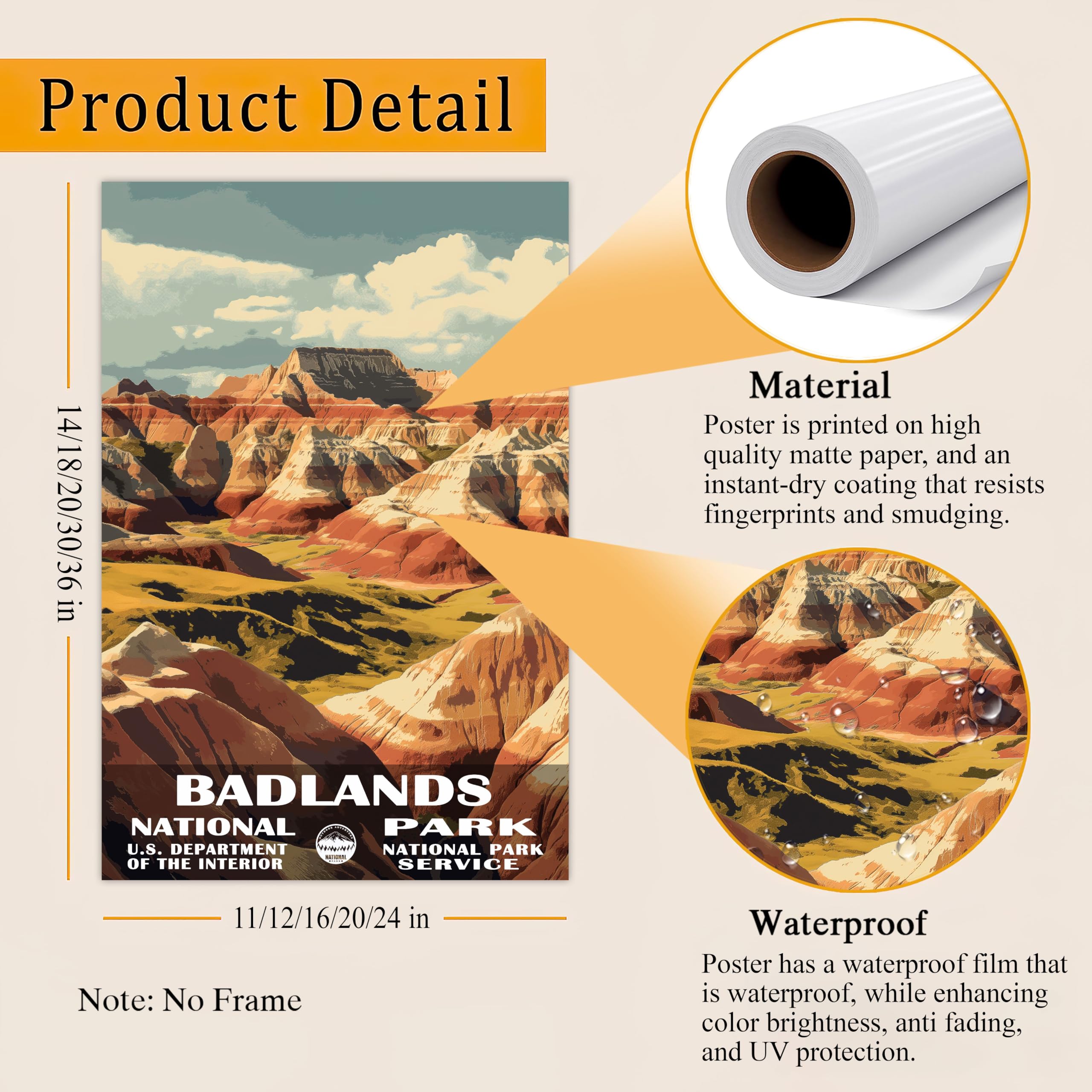 Amazon.com: 01September Badlands National Park Poster, National