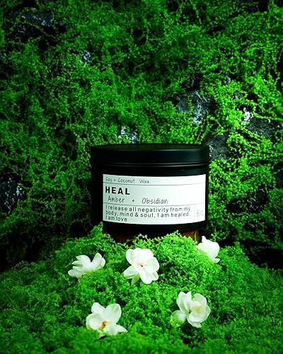 Miniatura 2 de Vela de energía de cristal de obsidiana, protección de la salud del aura para la salud, chakra ámbar báltico, cuidado personal mágico, apoyo