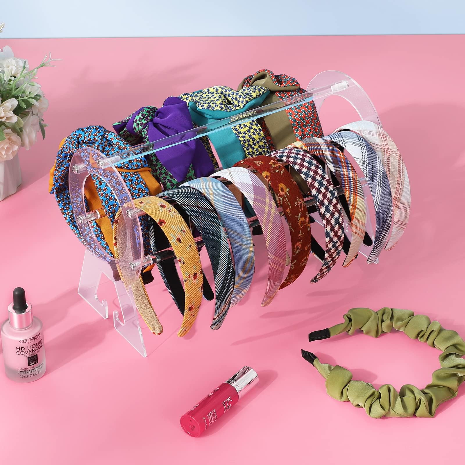 4 Stuks displaystandaard voor haaraccessoires hoofdbandhouder van acryl hoofdband organizer voor meisjes haar linten hoofdbanden voor meisjes organisator van haaraccessoires ronde
