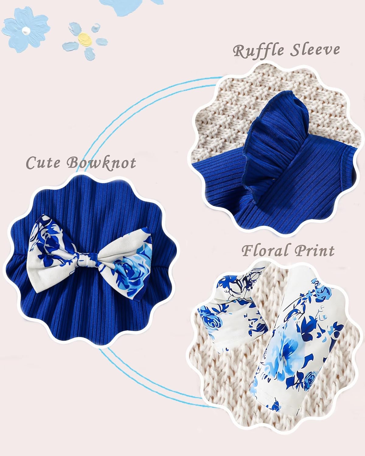 Toddler Baby Girl Clothes Fall Winter Outfits Infant Ruffle Long Sleeve Shirts Pants Cute Girls Clothing Set - Image 6