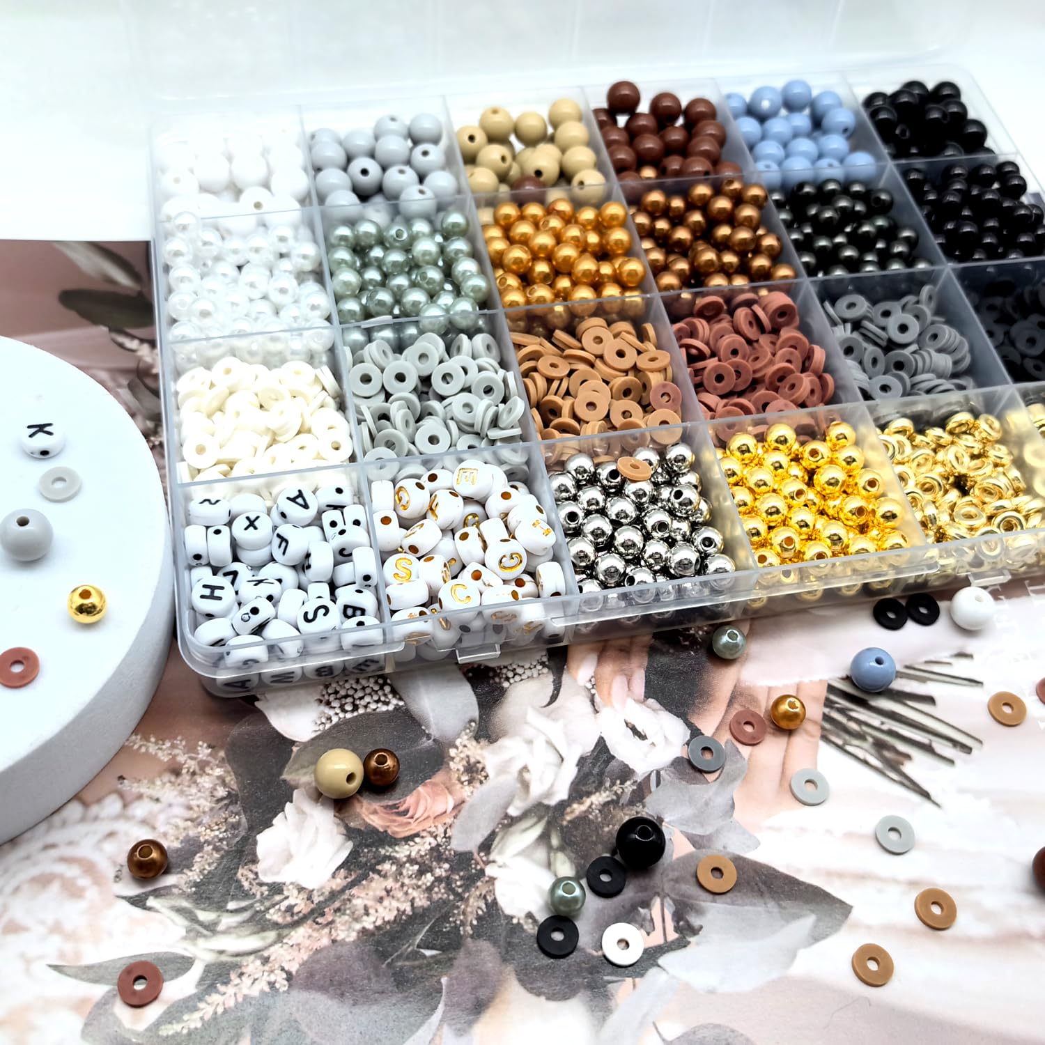 4000 Stück Perlen Set Für Armbänder – Mit Buchstaben, Anhängern, Elastischem Band, DIY Freundschaftsarmband