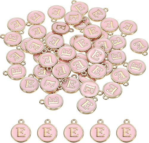 MECCANIXITY Dije de letras del alfabeto colgante de doble cara del alfabeto, para collar, pulsera, pendiente