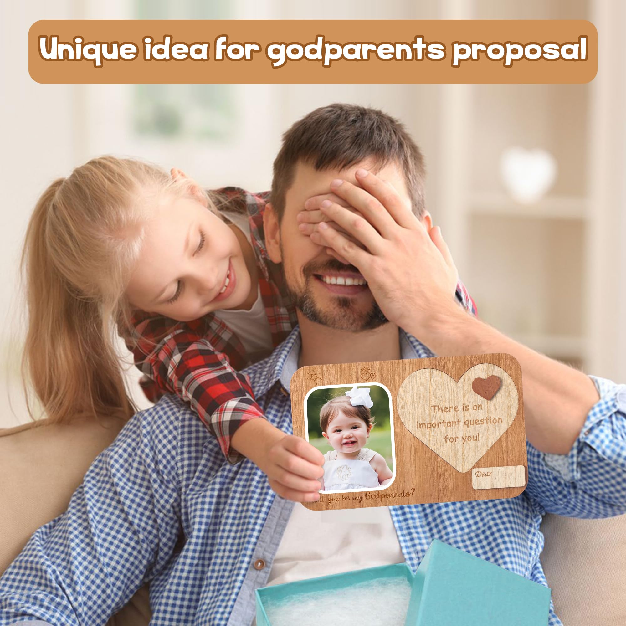 Godparents Proposal Gift Picture Frame, Will You Be My Godparents Photo Frames Announcement Baptism Christmas Christening Gift from Godchild
