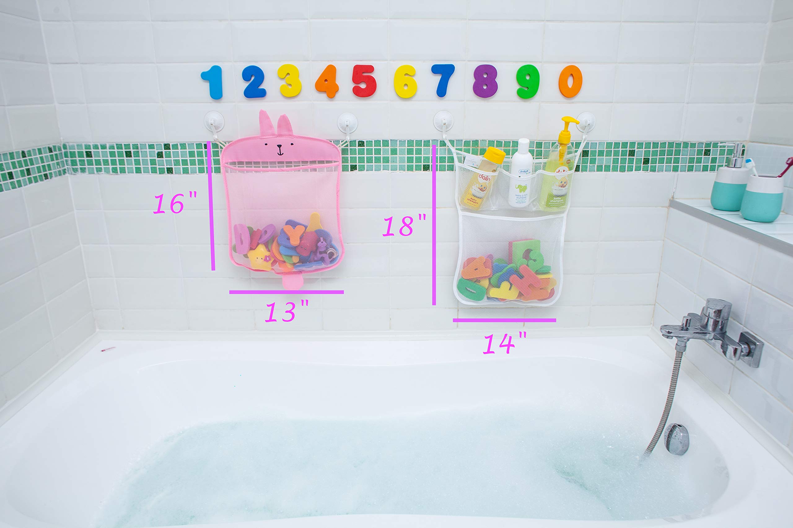 Comfylife Baby Bath Toy Organizer Bunny Bath Toy Storage