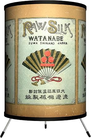 TRI-VLB-WATAN Vintage Labels Watanabe Tripod Lamp, 8" x 8" x 14"
