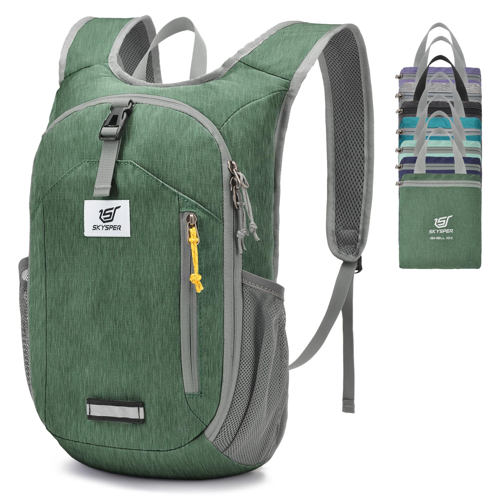 SKYSPER 10L Faltbarer Rucksack Wanderrucksack Klein Tagesrucksack | Daypack Reiserucksack für Wandern Reisen Städtetrips