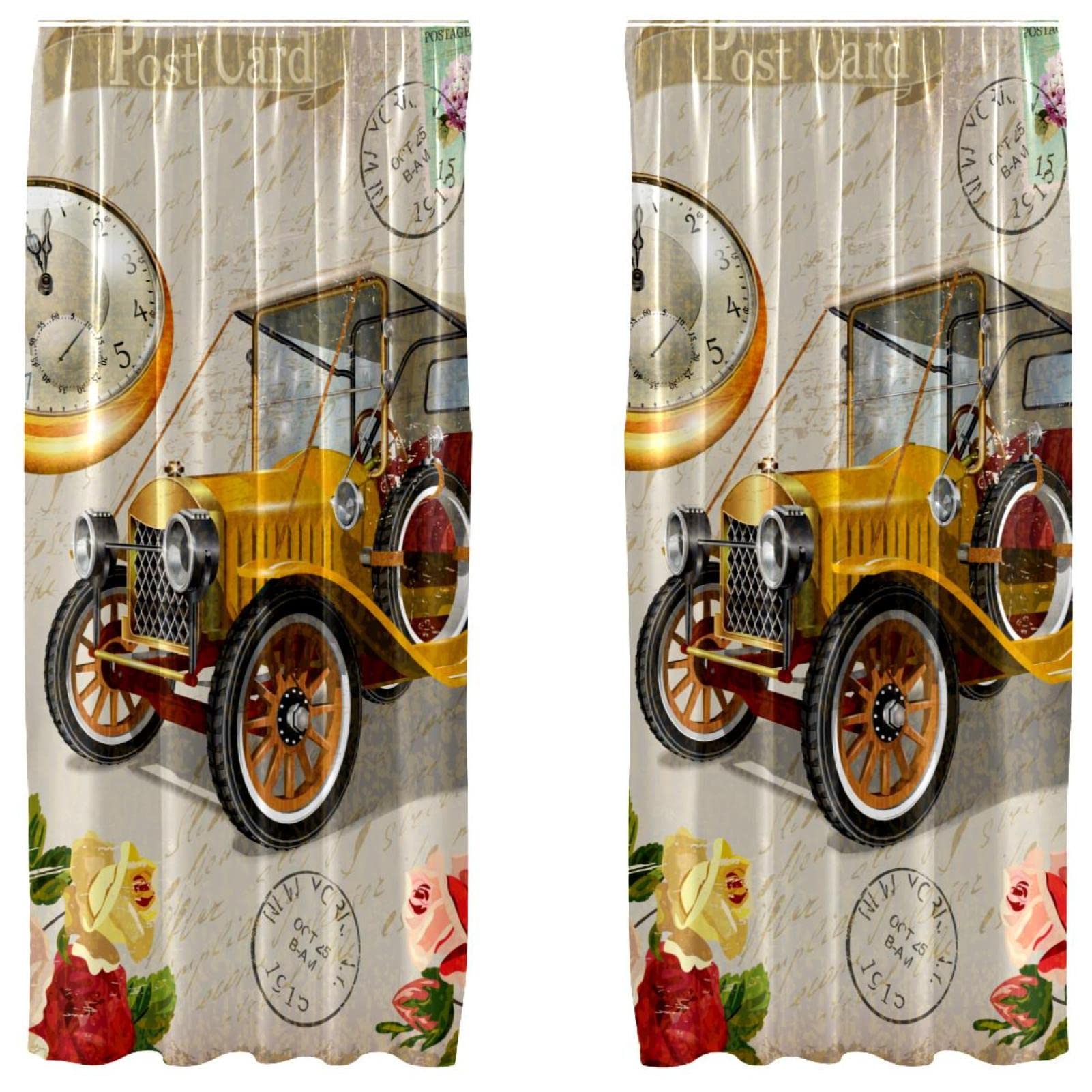 Cortinas de ventana vintage florales para salones luminosos y dormitorios acogedores juego de 2
