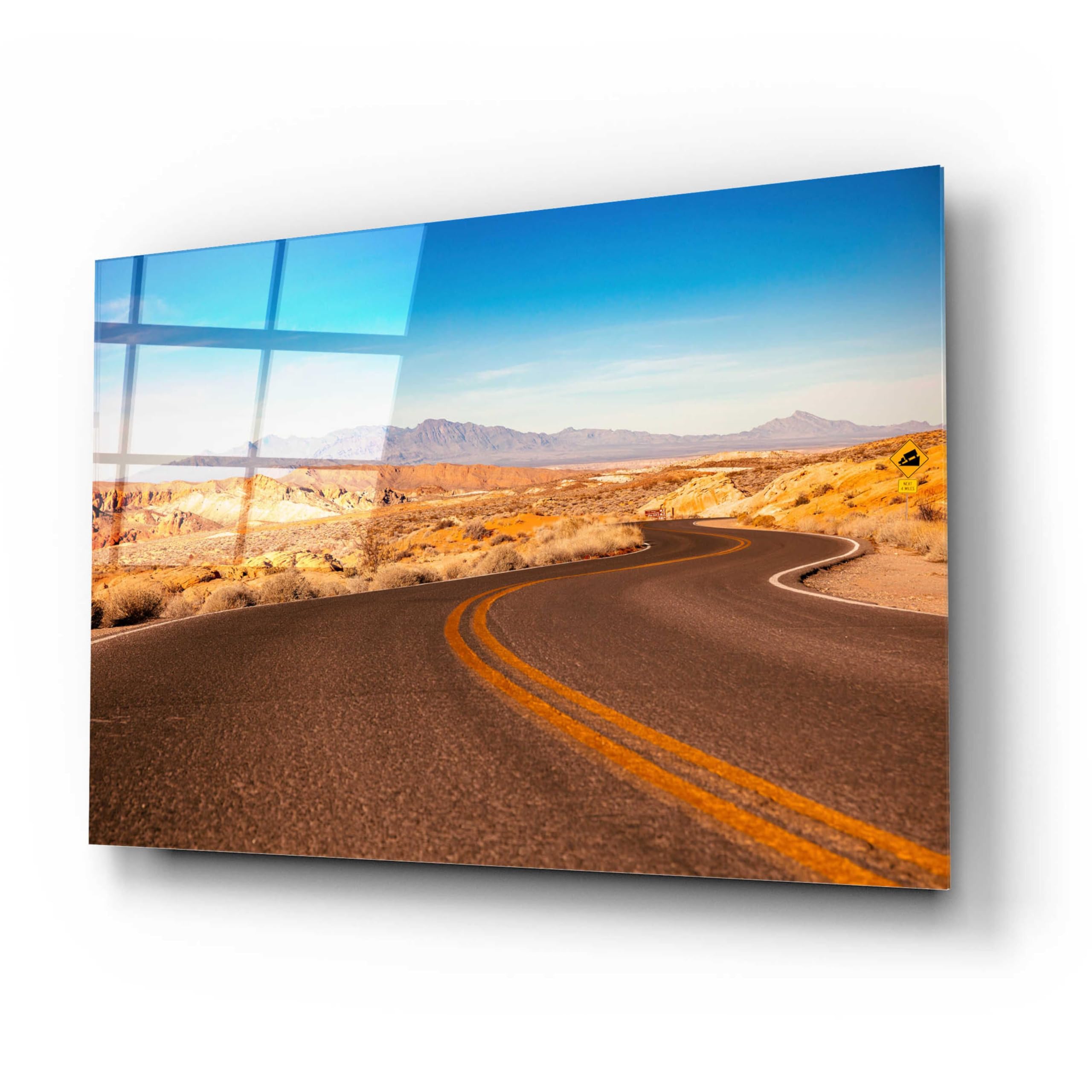 Epic Art 'Winding Desert Road' by Epic Portfolio, Acrylic Glass Wall Art, 24