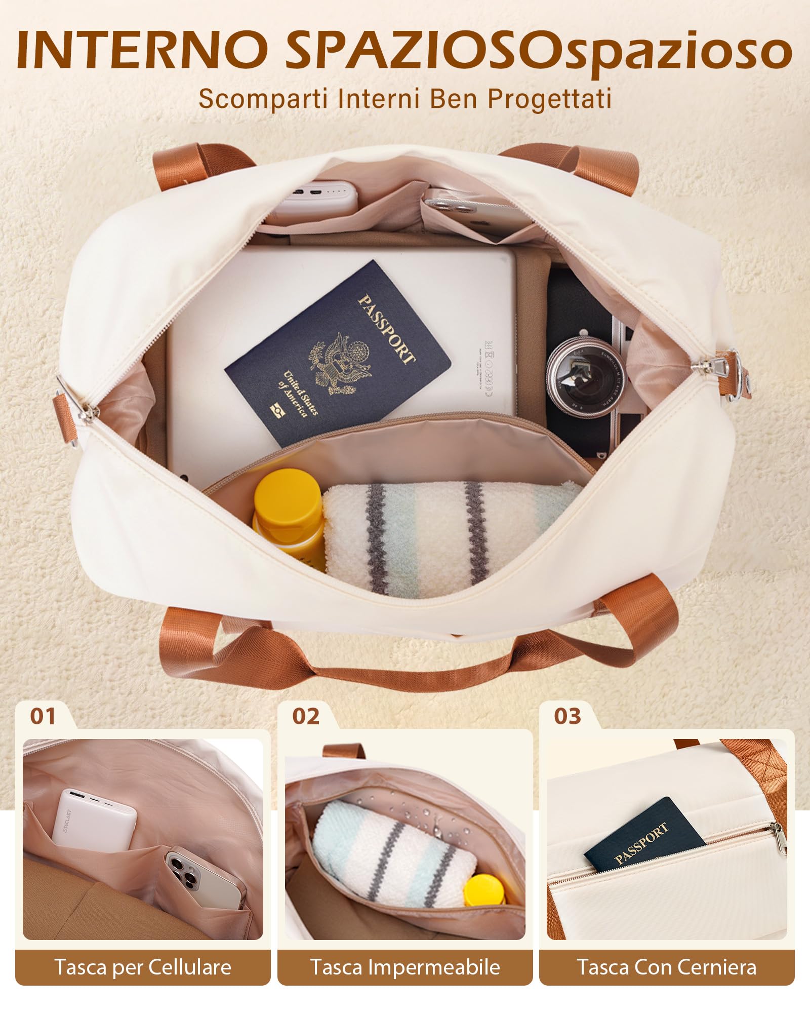 COOLIFE Set di Valigie Rigida 6 Pezzi, Set Valigie con Borsone da Viaggio Espandibile Palestra e Borsa da Toilette, Valigia con 4 Rotelle Girevoli360°e TSA Serratura