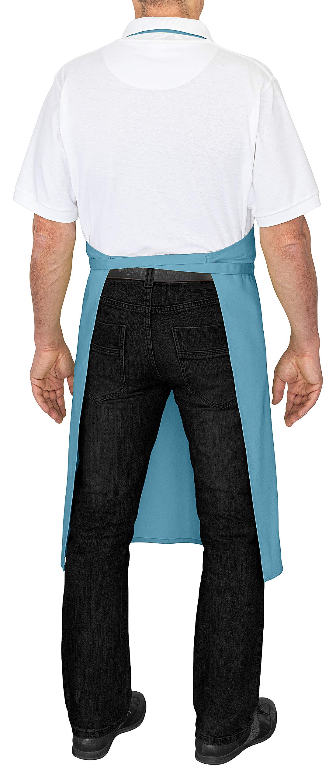 Set of 10 Premium Adjustable Aprons 100x80 cm ✓ Professional Apron for Men & Women ✓ Cotton Polyester Blend ✓ Multiple Colours ✓ 220 g/m² (Sky Blue)