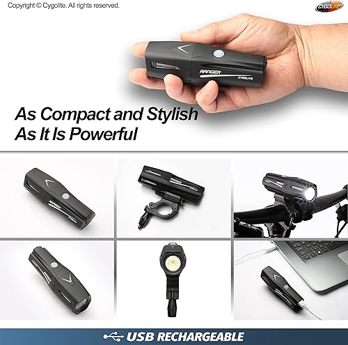 Miniatura 5 de Cygolite Ranger - Luz de bicicleta de 1200 lúmenes - 5 modos nocturnos y 3 diurnos - Compacto y duradero - IP67 impermeable - Montaje duro seguro -