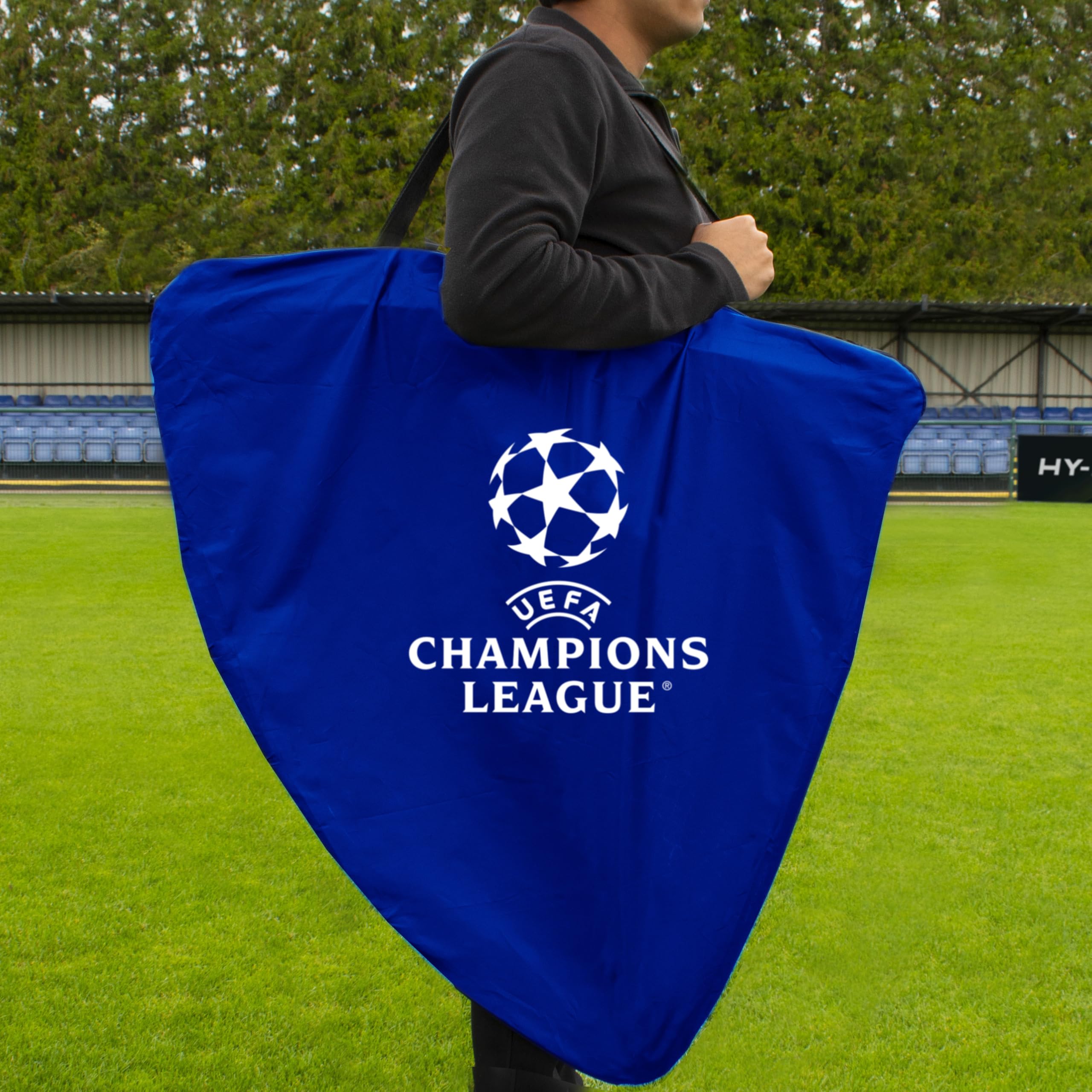 Oficjalnie licencjonowana bramka Ligi Mistrzów UEFA – 1,2 m x 0,9 m z arkuszem docelowym, UCL, towarem, przenośna siatka z torbą do przenoszenia, konstrukcja na każdą pogodę, trwały sprzęt treningowy