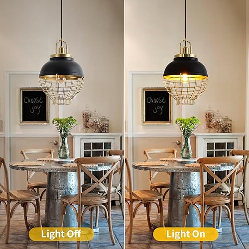 Miniatura 4 de Lámparas industriales de jaula, candelabros vintage de granja, lámparas de rama semisuspendidas de estilo campestre, adecuadas para islas de cocina,