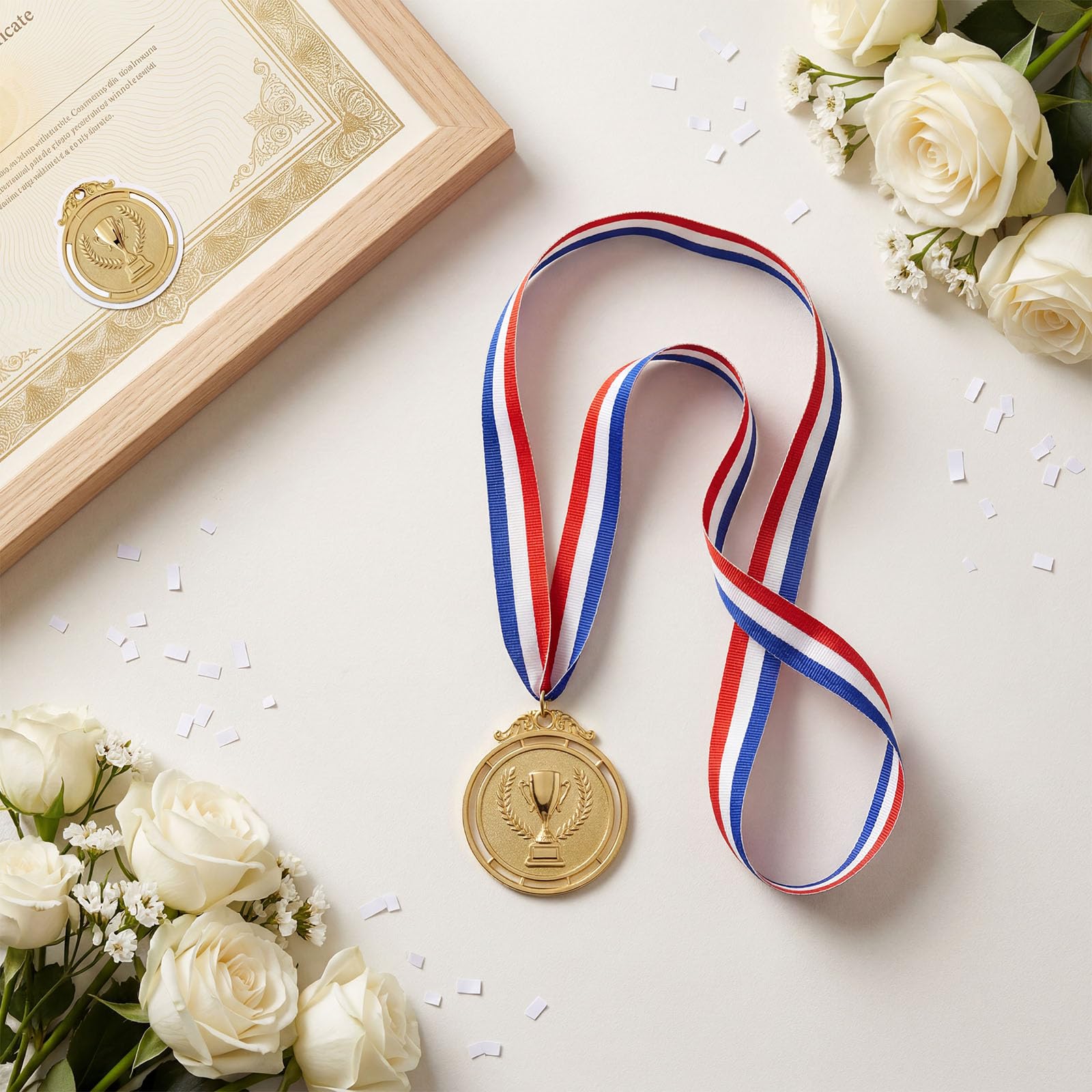 12 Pezzi Medaglie, Medaglie d'oro, Medaglie per Bambini, Medaglie per Vincitori, Medaglie d'oro, in Metallo con Nastri, per Bambini e Adulti, Calcio, Souvenir Sportivi