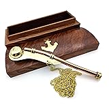 5MOONSUN5's Nautical Solid Brass & Copper Boatswain (Bosun) 5" Whistle Chain with Rosewood Box (Brass & Copper)