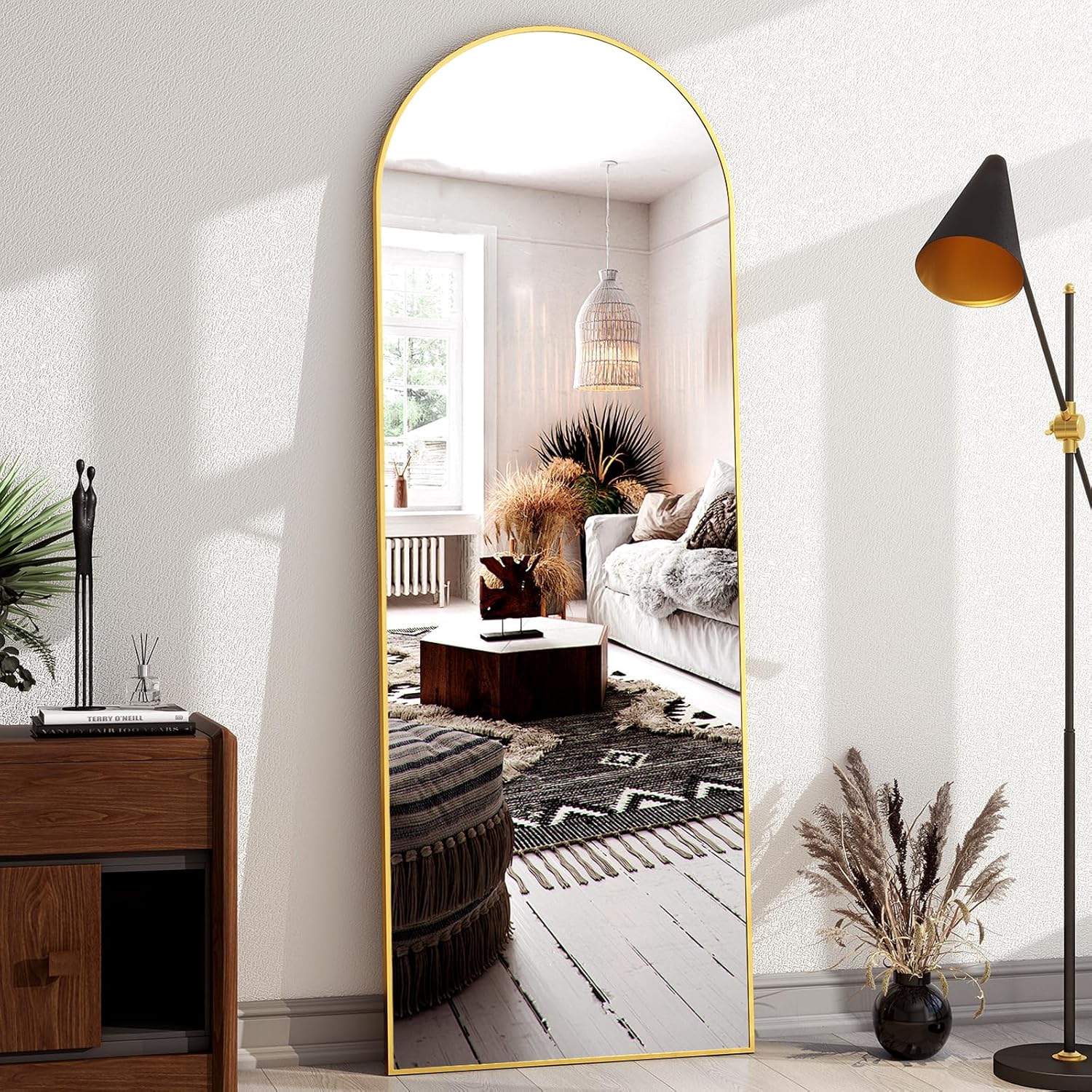 XRAMFY Arched Full Length Mirror 58"x18" Floor Mirrors with