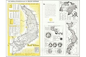 Historic Map of Vietnam War - US Military Establishments in South Vietnam