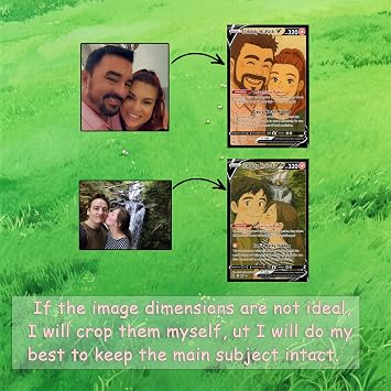 Personalized Photo Poke Card - Custom Poke Cards with Photo Name Text, Game Cards for Dad, Suitable for Placing in Wallet or Car Sun Visor, 2.48 x 3.46 Inch, Waterproof Card