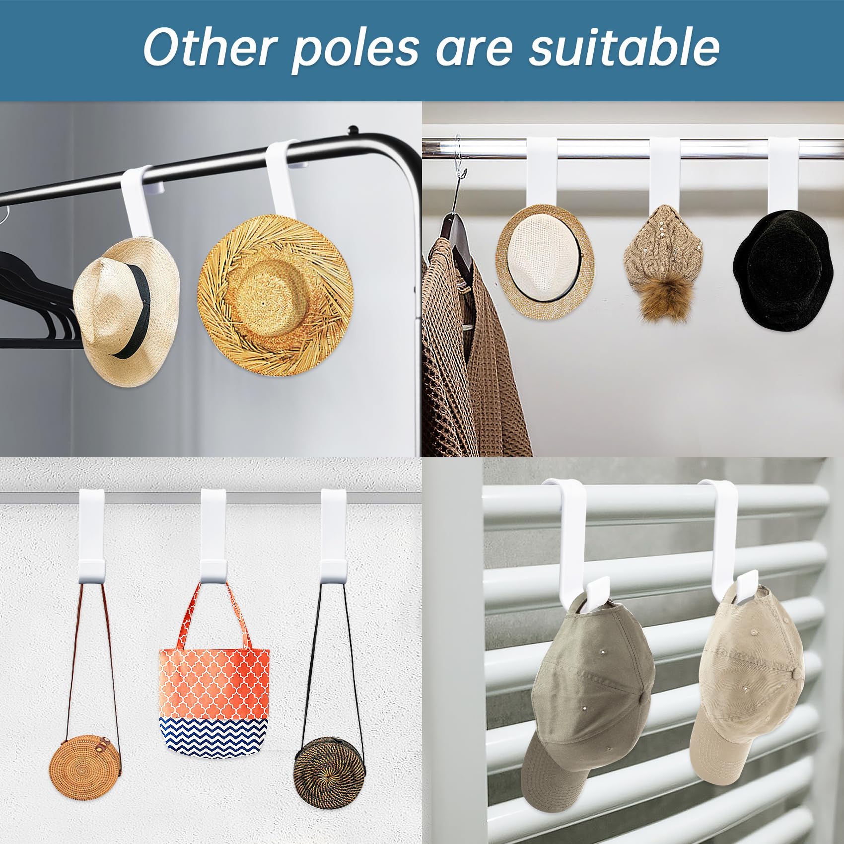 8 Pezzi Ganci Termoarredo, Appendini per Termoarredo, Gancio per Radiatore in Plastica, Gancio per Scaldasalviette, Ganci per Bagno e Cucina (Bianco)