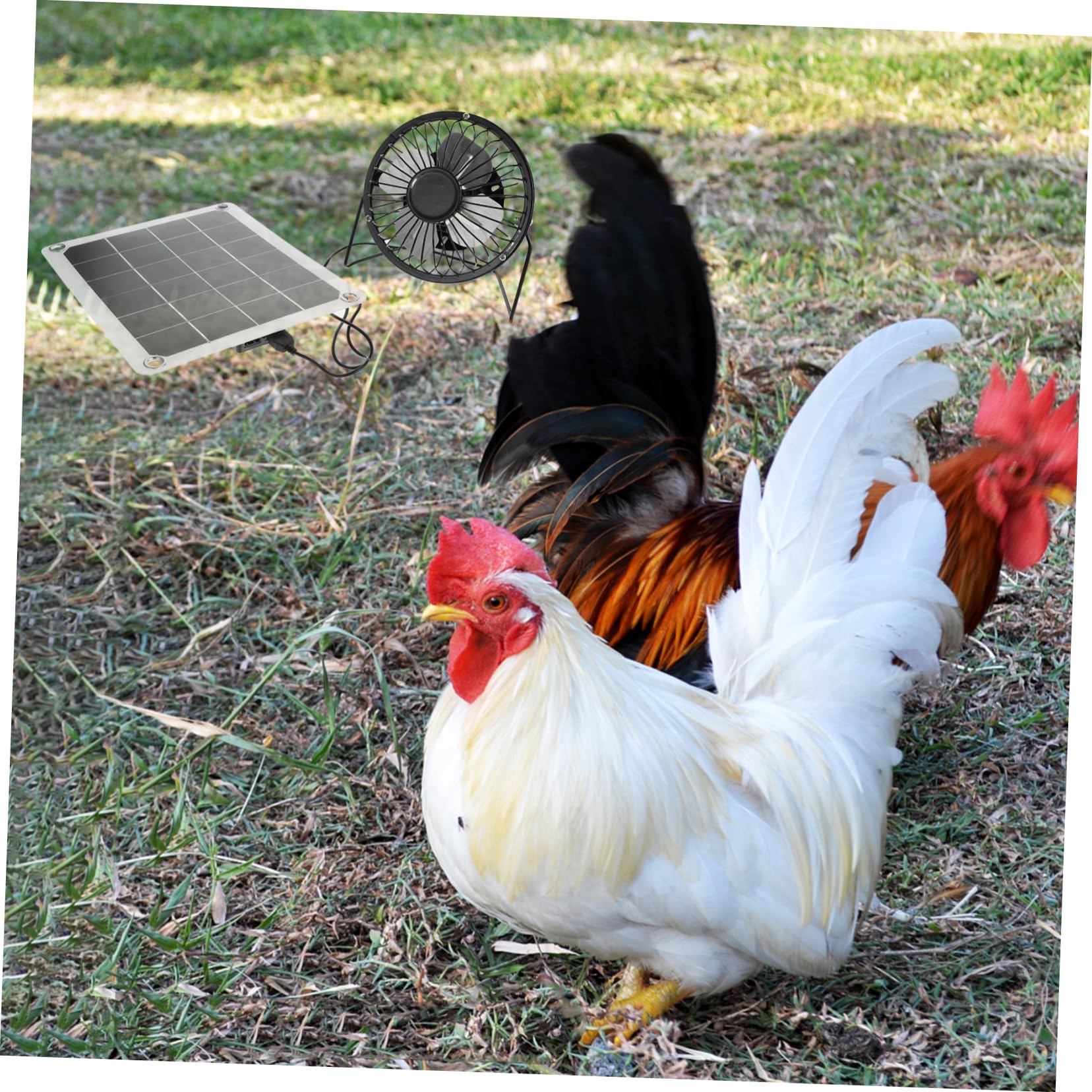 Yardwe 2 Sätze Solar Panel für Haustierhaus Kühlventilator für Sommer zur Belüftung und Notstromversorgung