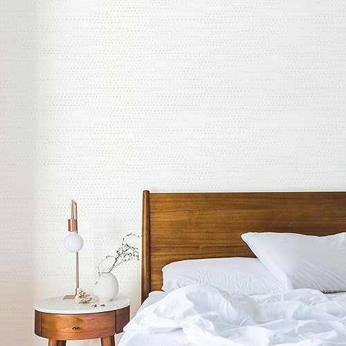 Miniatura 4 de Tempaper Papel tapiz extraíble con puntos Moire de color marrón claro 205 pulgadas x 165 pies fabricado en los Estados Unidos