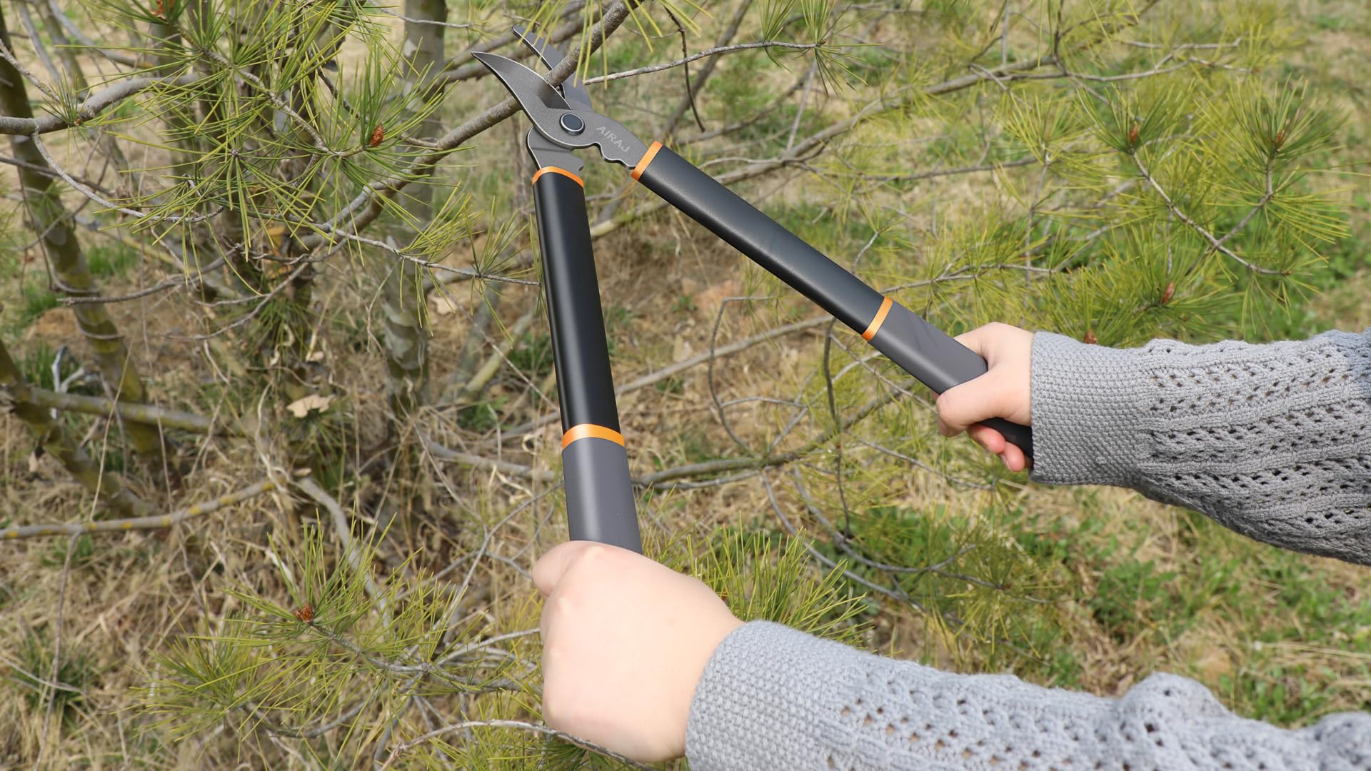 AIRAJ 42,5 cm, potatura bypass, potatura da giardino, potatura senza sforzo (4 cm max), lama in acciaio resistente alla ruggine, adatta per il taglio orticolo