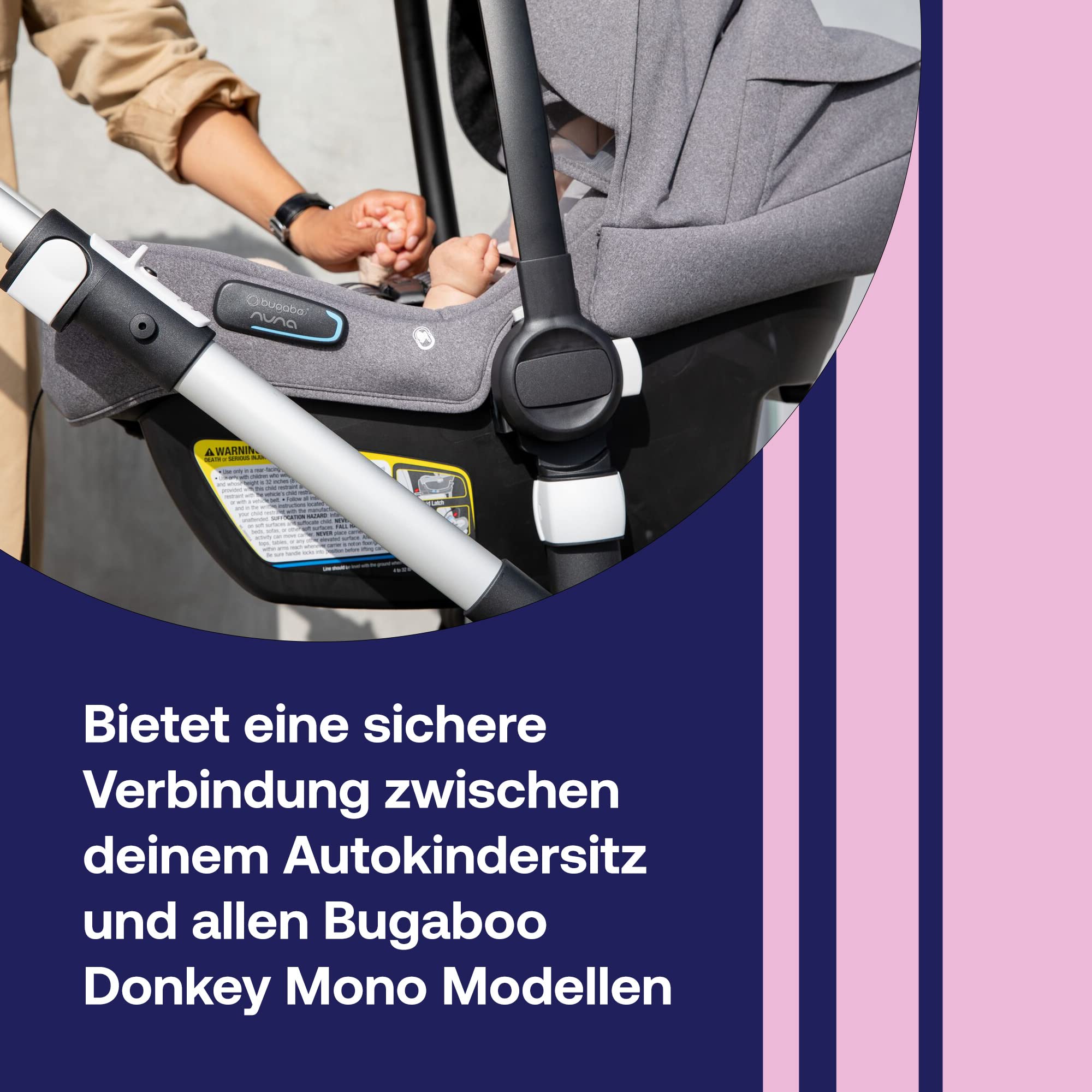 Bugaboo Autokindersitz-Adapter Donkey Kinderwagen Mono Konfiguration Click-and-Go-System Schwarz