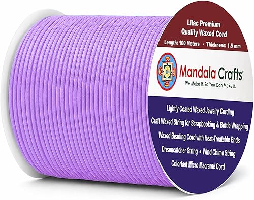 Miniatura 118 de Cuerda Mandala Crafts 0.03 pulgadas 109 yardas para hacer joyería, artesanía, macramé, cuerda de algodón encerado