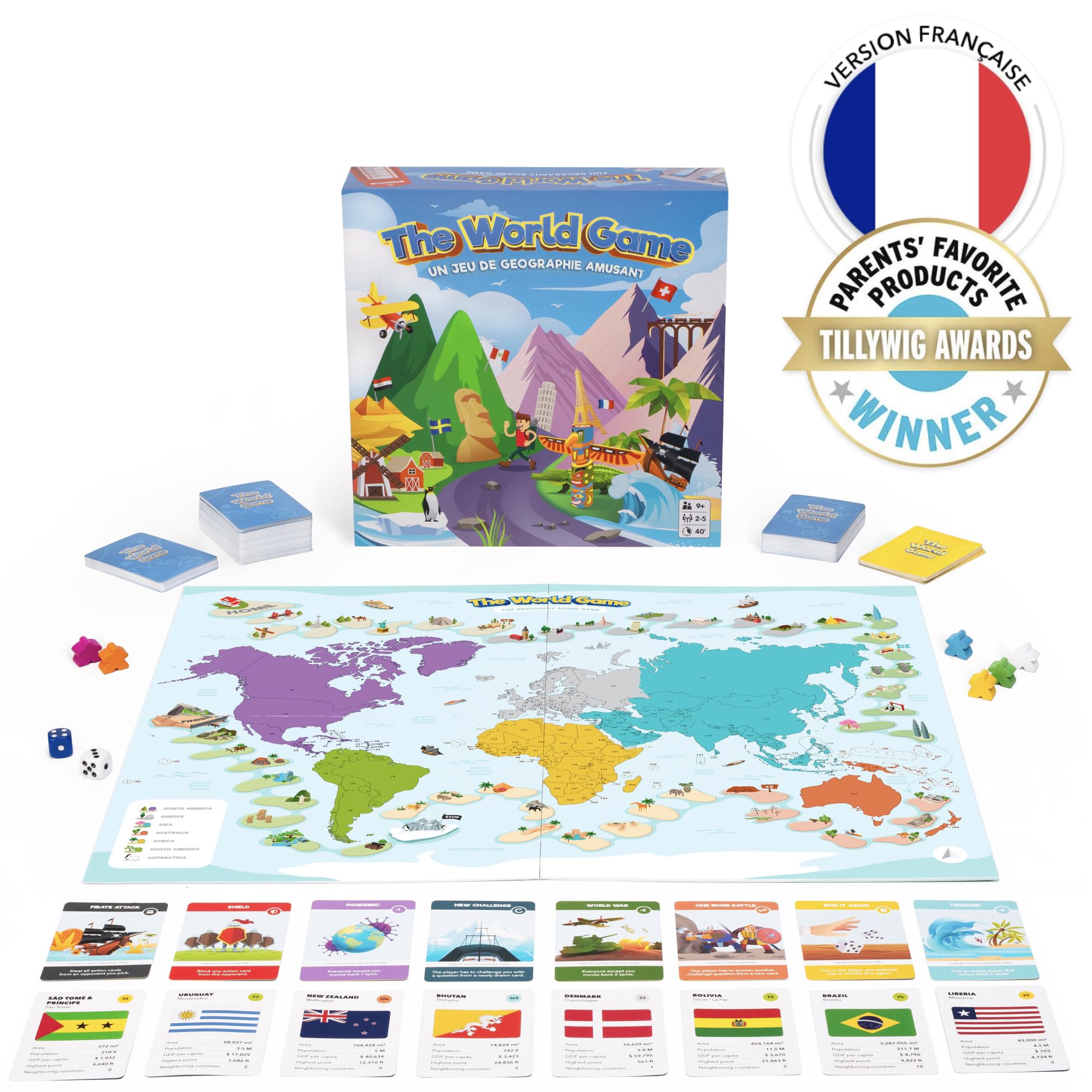 Jeu de Plateau Géographique Éducatif The World Game pour Enfants