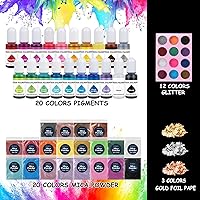 Vista 5 de KISREL Resina epoxi de 1 galón – Kit de resina epoxi transparente con 20 pigmentos y 20 colores de polvos de mica, sin amarillamiento, sin burbujas