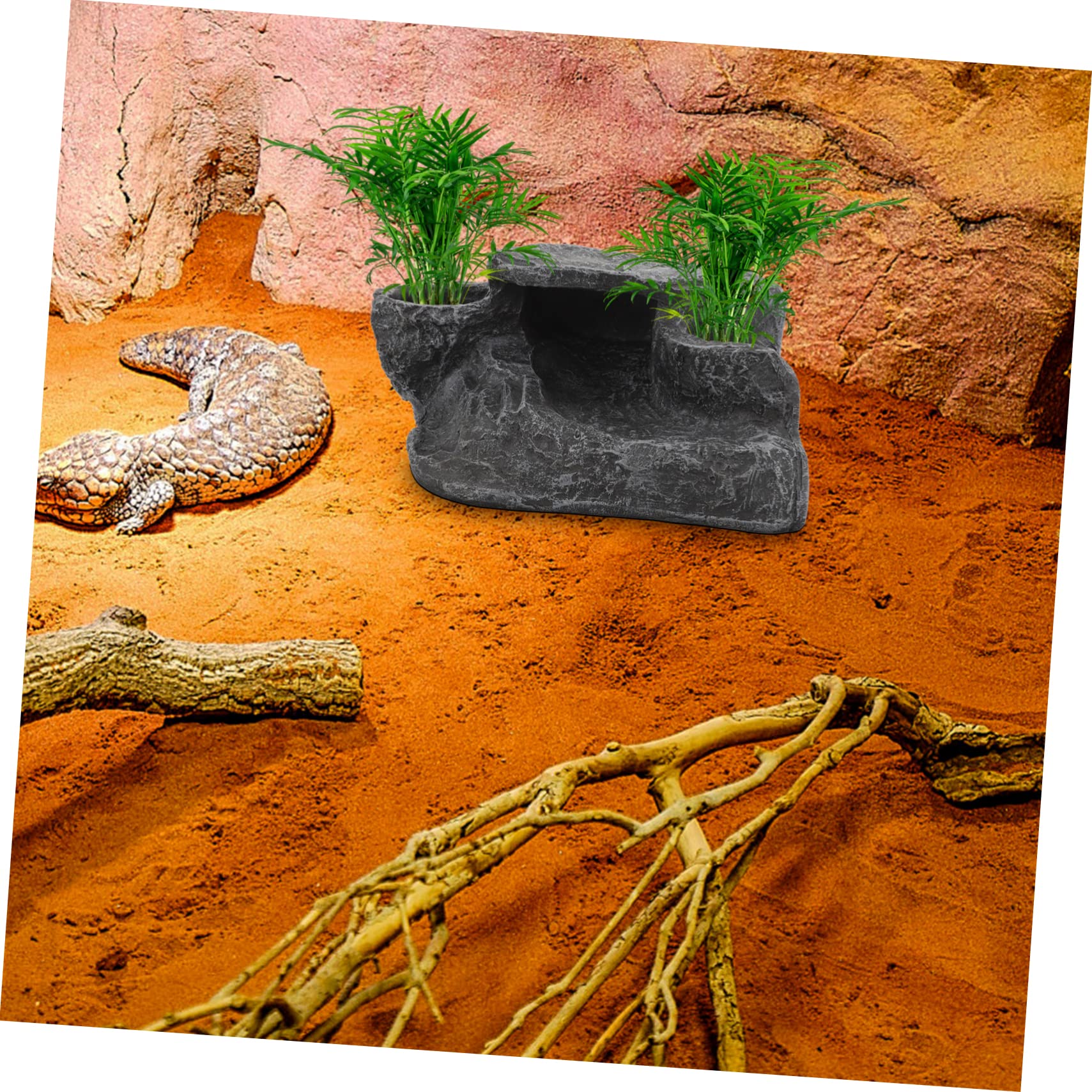 Happyyami Plataforma De Basking para Tortugas De Decorativa Rampas Simuladas para Terrarios y Acuarios para Reptiles como Lagartos y Tortugas Multi-Funcional y Duradera