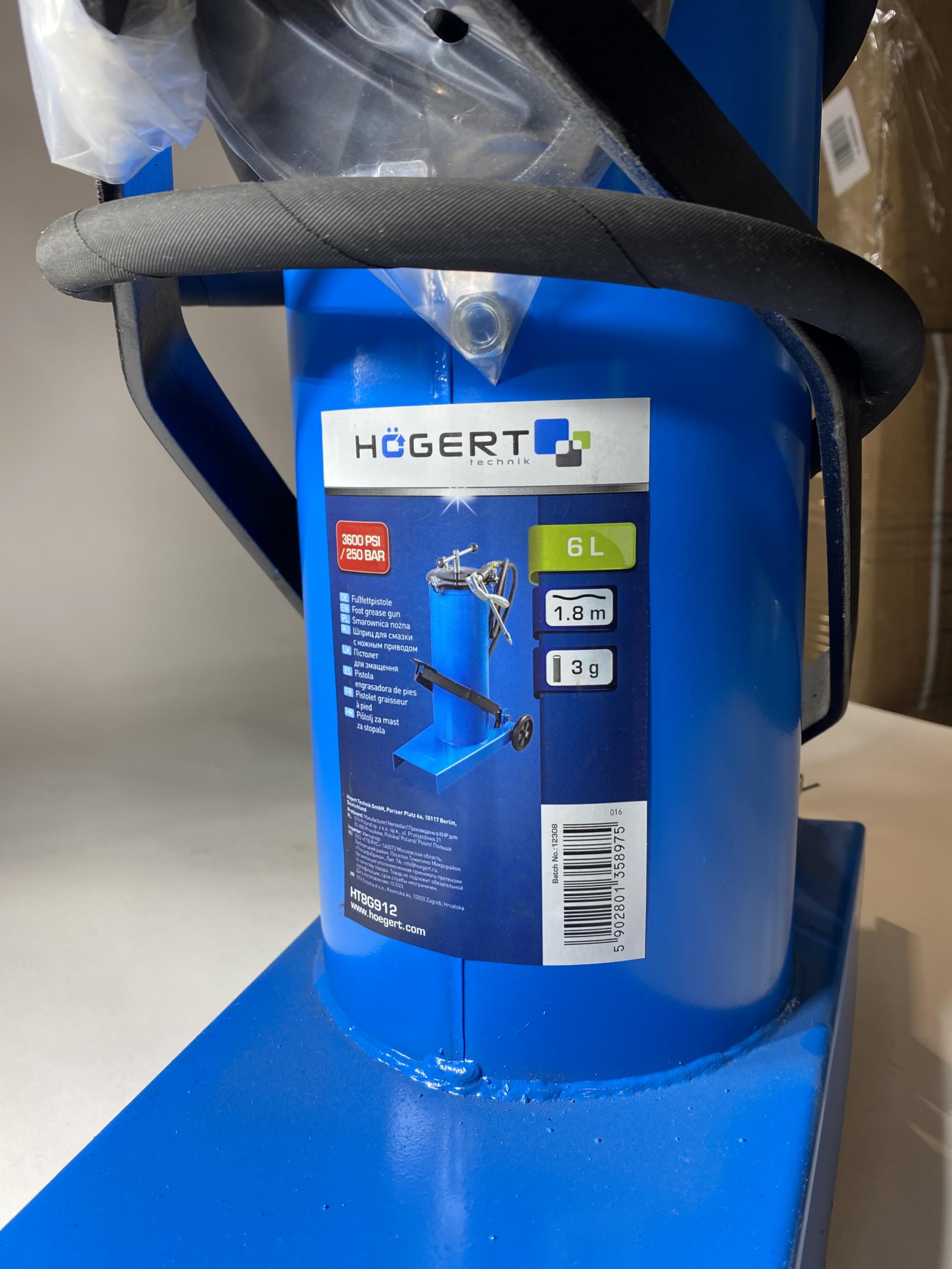 Högert Technik HT8G912 - Pistola de grasa para pies (capacidad de 6 L)