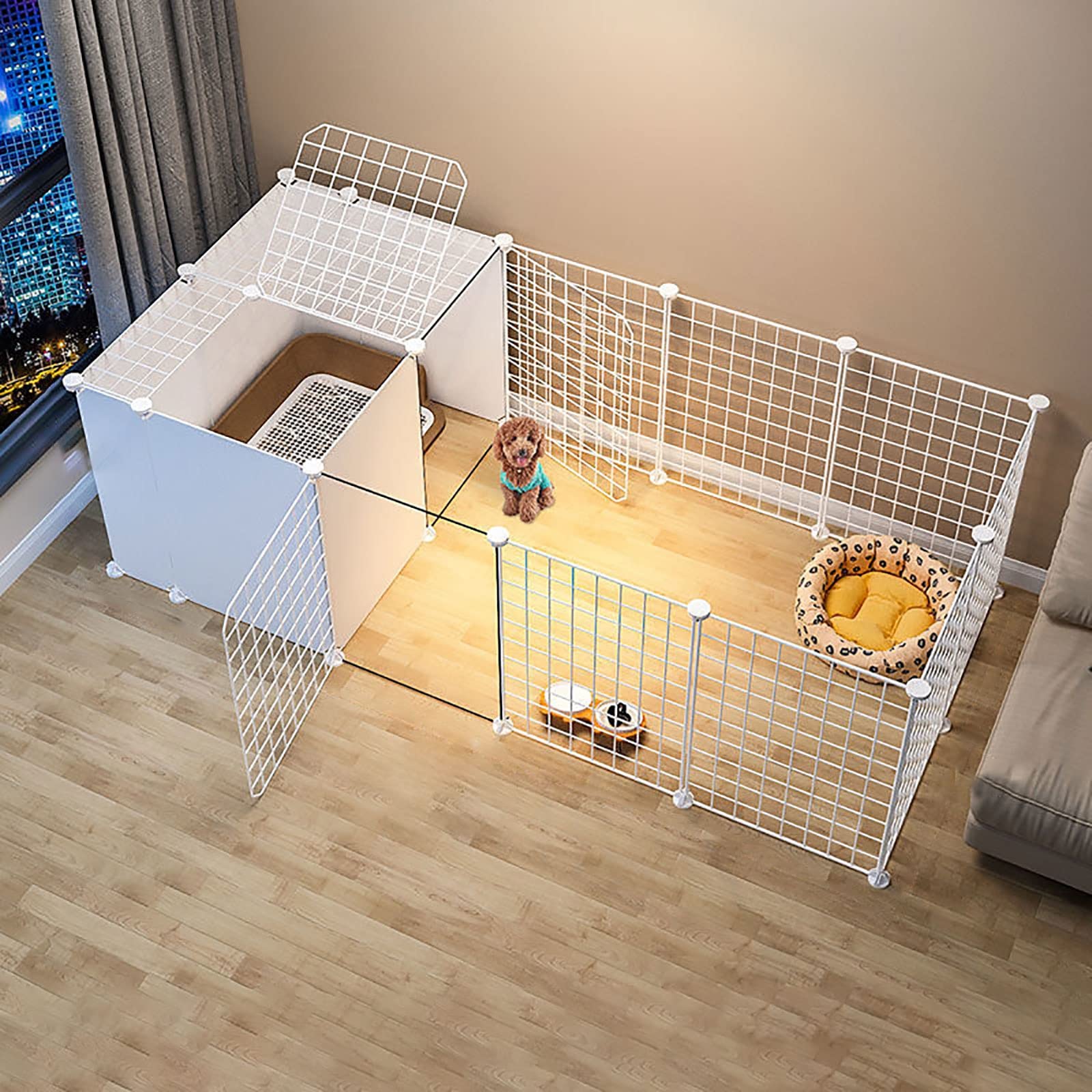 Recinzione per gatti grande, staccabile, fai da te, per animali domestici, ideale per gatti e furetti, design spazioso per interni ed esterni