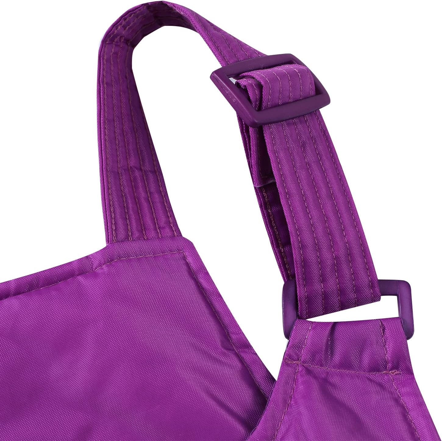Mtsebmves Women's Snow Bibs Overalls Winter Snowboarding Pants Waterproof Insulated Snowboard Overalls Ripstop Ski Pants(Purple,S)