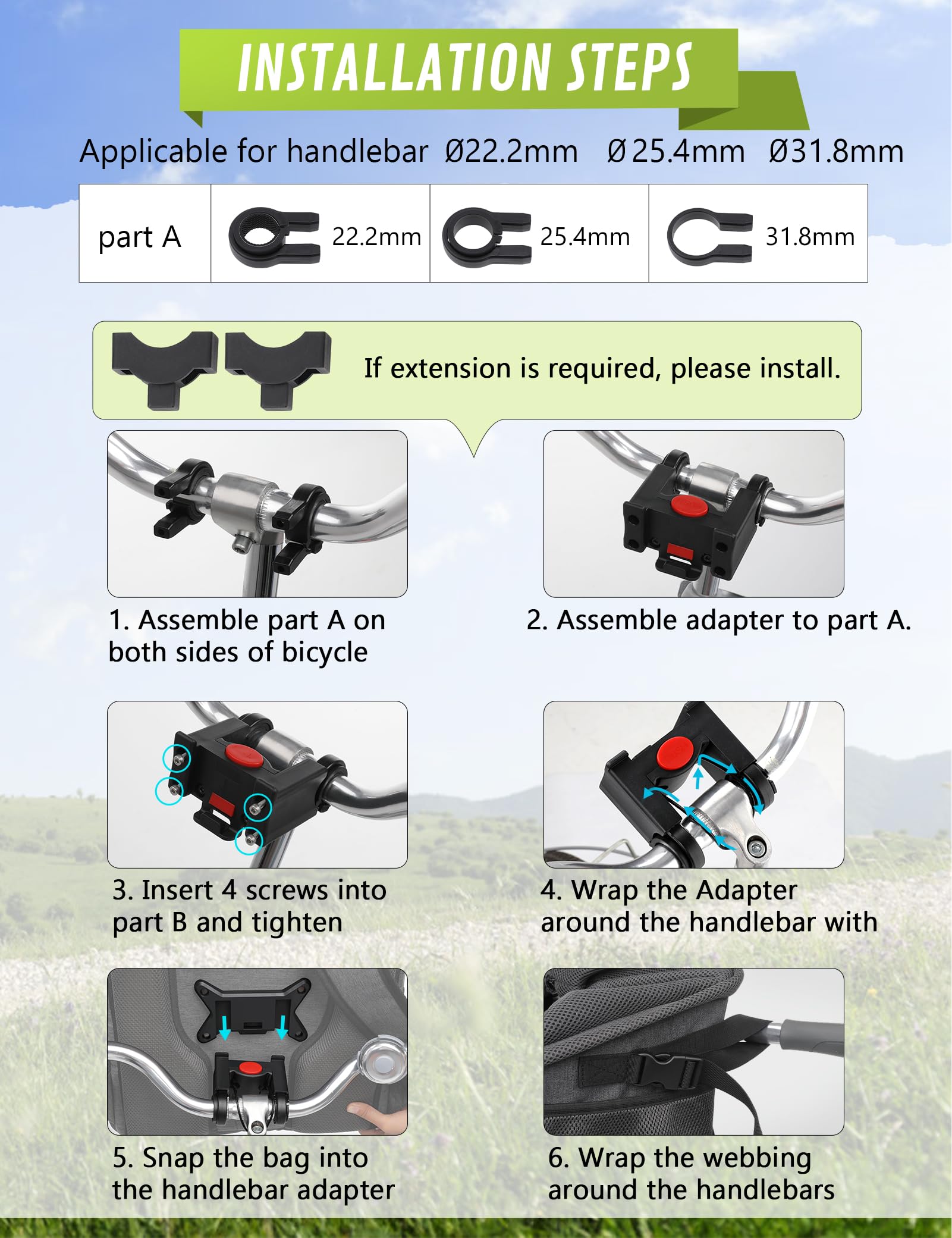 Pecute Cestino per Bici per Cani con Adattatore per Manubrio, Borsa Portabici per Cuccioli Più Stabile - 4 in 1 per zaino Cane+Borsa a tracolla+Trasportino Auto Cani, per Ciclismo all'Aperto