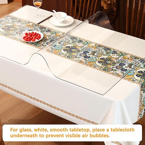 Miniatura 6 de Protector de mesa de comedor de plástico transparente para mesa de comedor, mantel de mesa, muebles de madera de café, extremo lateral, tela de