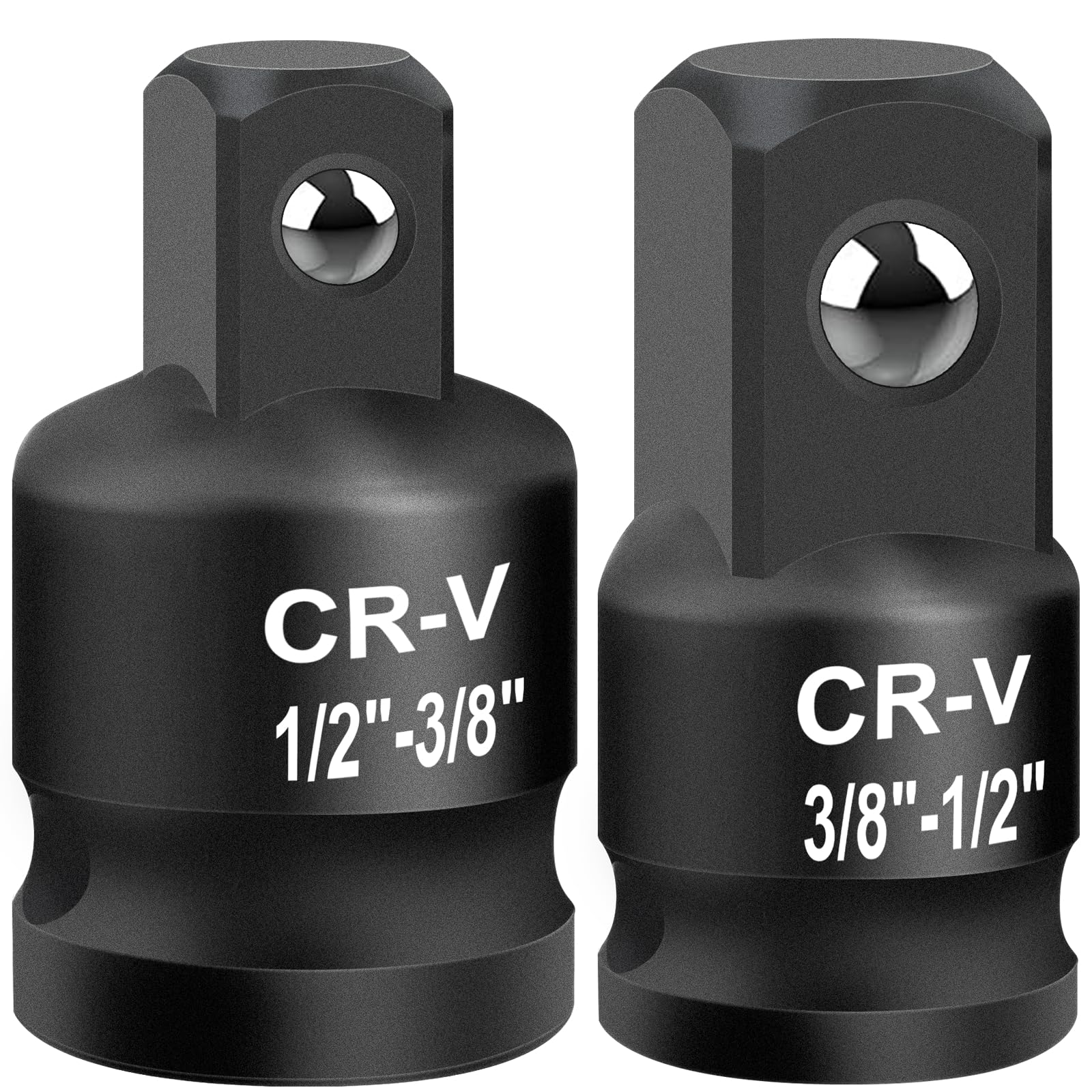Photo 1 of [PARTIAL SET 1PC] 2PCS Impact Socket Adapter and Reducer Set, 1/2" to 3/8" & 3/8" to 1/2" Inch Square Drive Wrench Adapter, CR-MO Steel, for Drill, Breaker Bar, Ratchet Drive, Christmas Stocking Stuffers for Adults