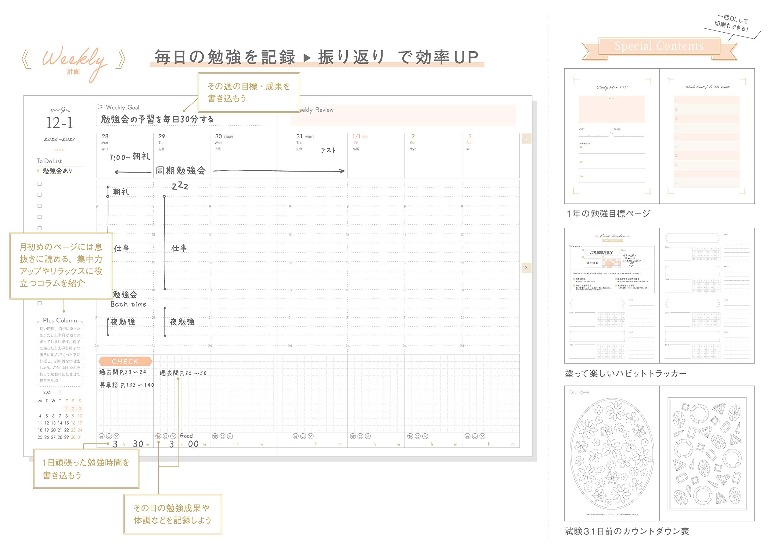 目標を楽しくおしゃれに叶えるオトナの勉強手帳 Study Diary21 インプレス手帳21 インプレス手帳編集部 本 通販 Amazon