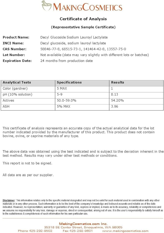 Amazon Com Decyl Glucoside Sodium Lauroyl Lactylate 16 8floz 500ml Cell Phones Accessories